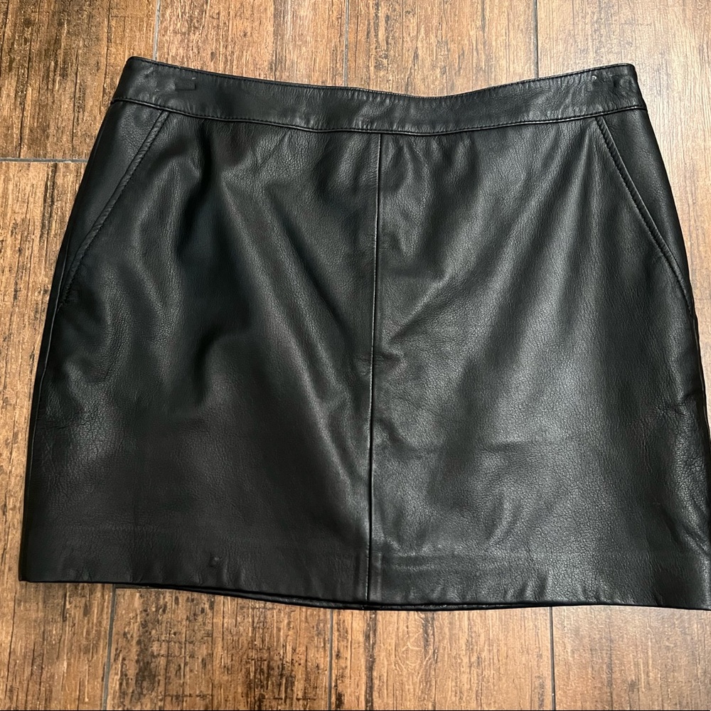 Black leather skirt from Nordstrom